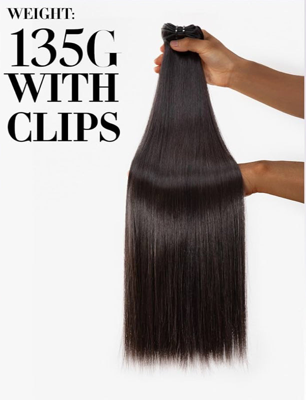 24” Straight Clip in Hair Extensions